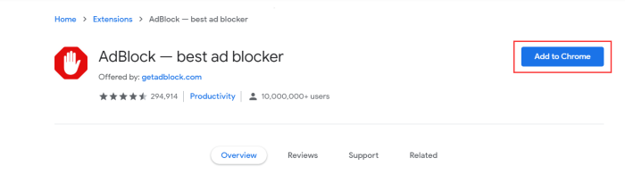 Add Adblock to Chrome