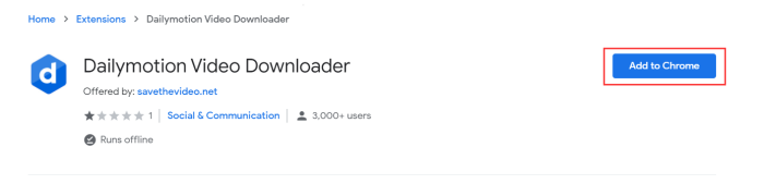 Add Dailymotion Video Downloader Extension