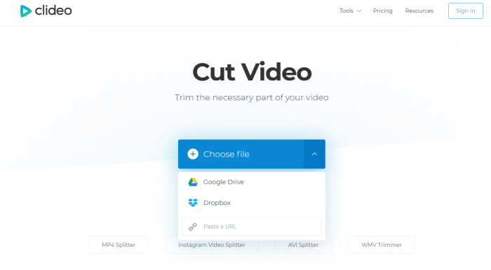 Add YouTube Video to Clideo