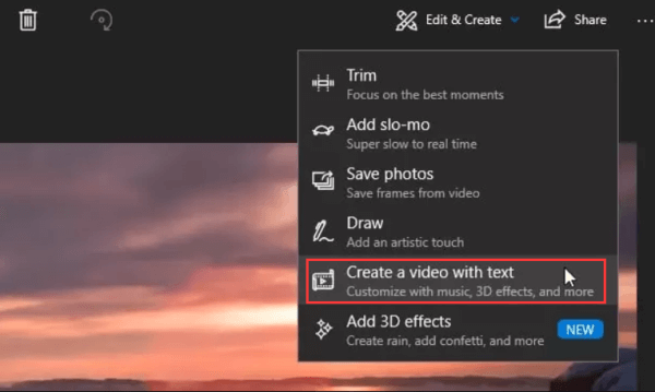 Modifier la vidéo dans les photos