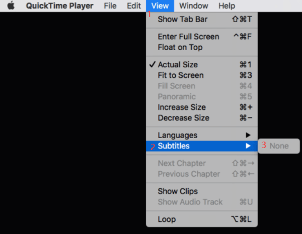 Enable Subtitle QuickTime Player