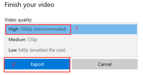 Export Video Windows