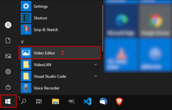 Go to Windows Video Editor