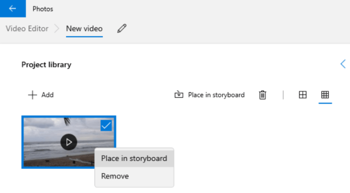 Place Video in Storyboard Windows