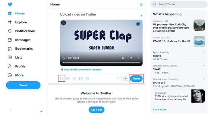 Post Video on Twitter
