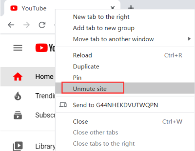 Unmute YouTube Webpage
