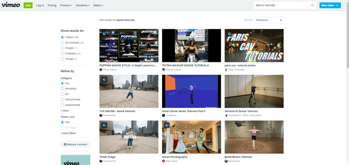 Vimeo Dance Videos