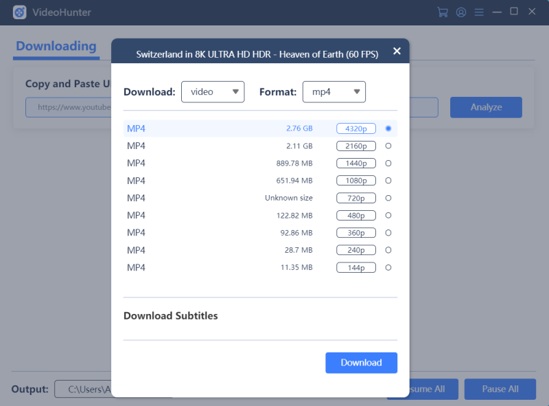 Download Video in 8K