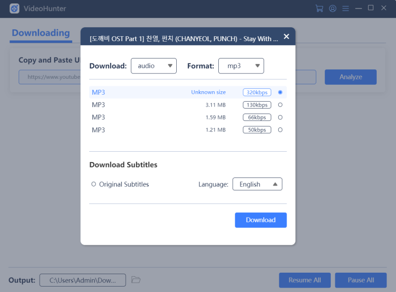 Choose Output Format and Quality