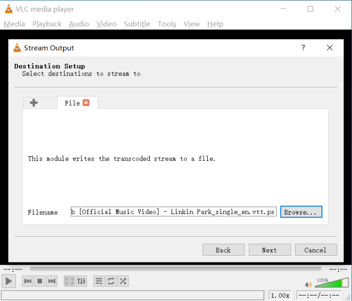 VLC Browse a Folder