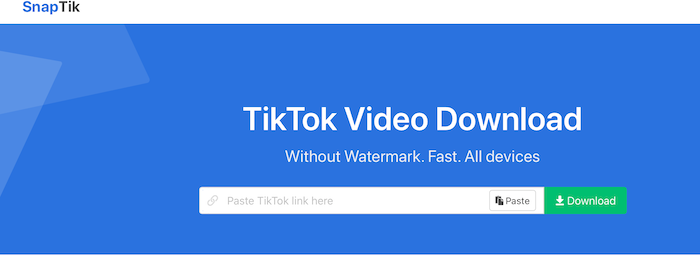 SnapTik TikTok から MP4 へ