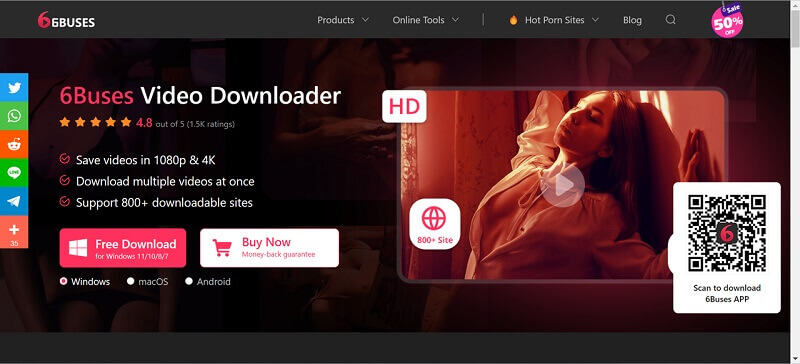 6Buses Video Downloader-webpagina