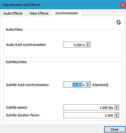 VLC Adjust Subtitle Speed