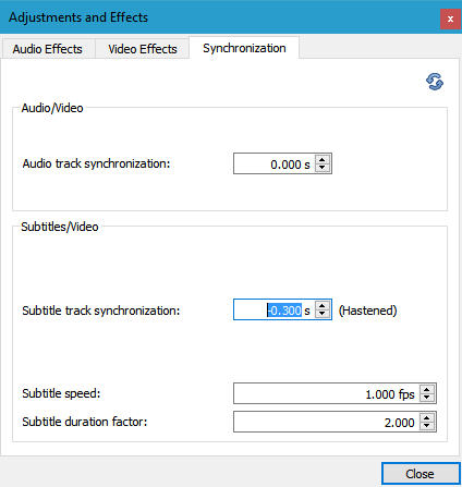 VLC Adjust Subtitles Syncing