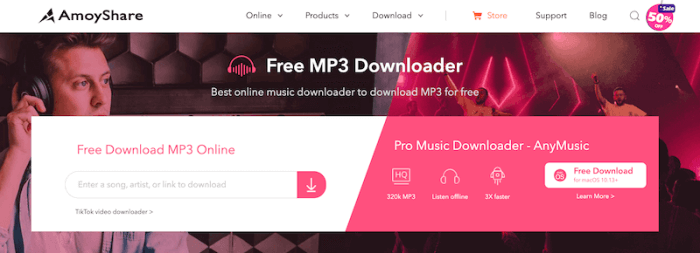 AmoyShare gratis mp3-downloader