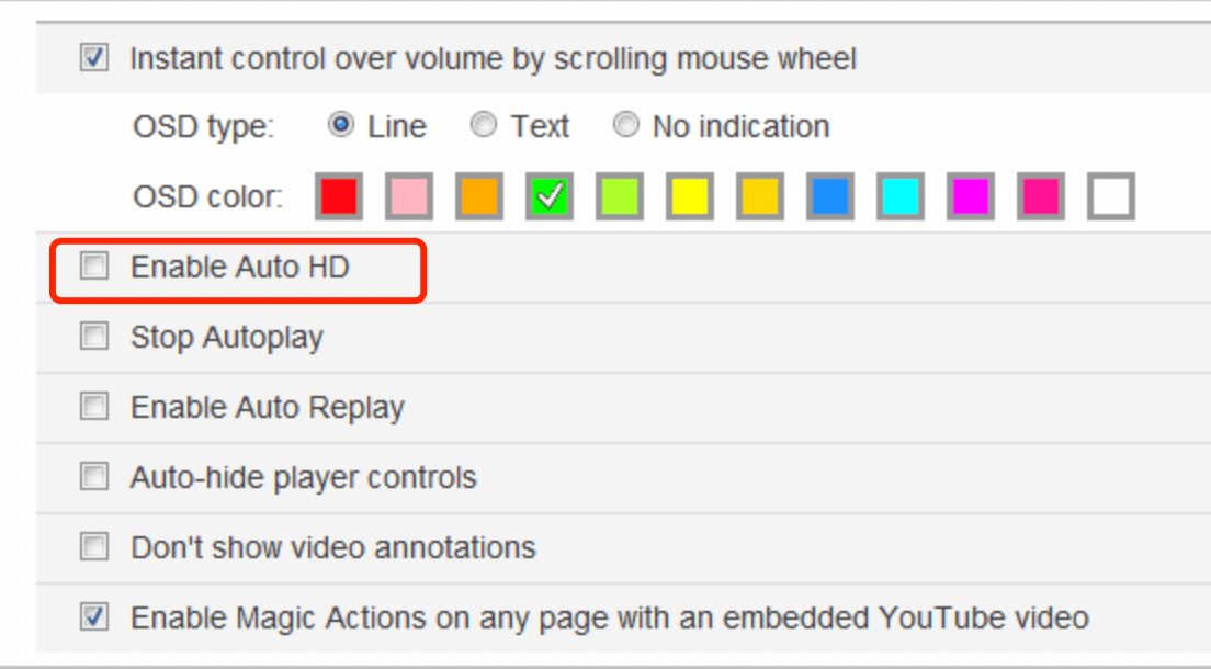 YouTube 動画を HD で自動的に再生する方法