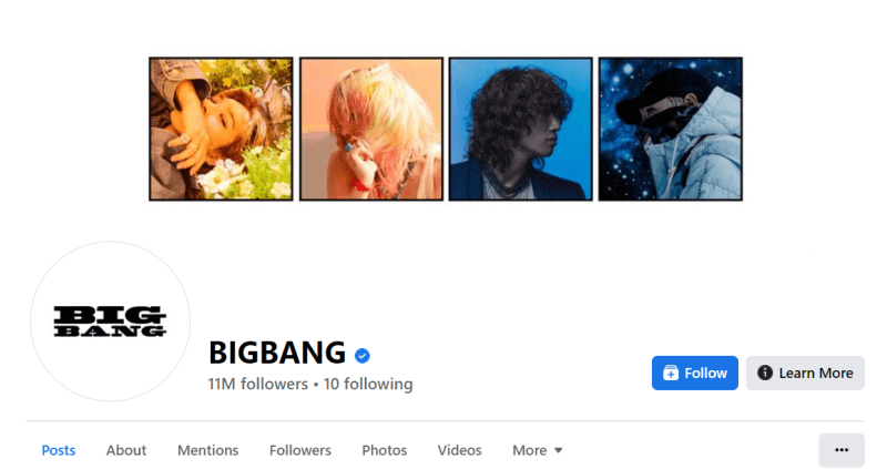 BigBang Facebook-account