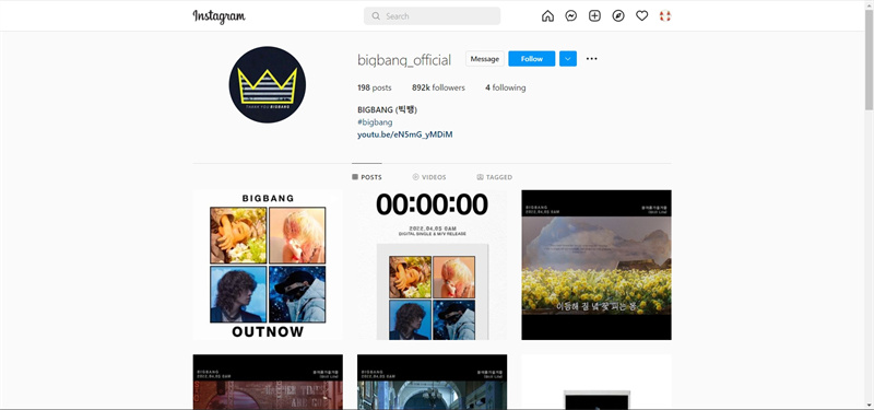 BigBang Instagram Account