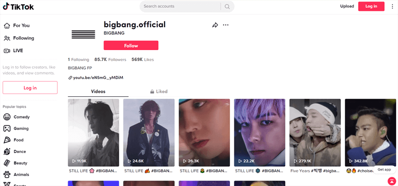 BigBang TikTok Account