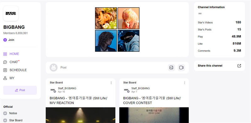 BigBang Vlive Account