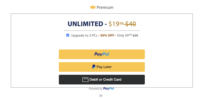 Upgrade to ByClick Downloader Premium Plan