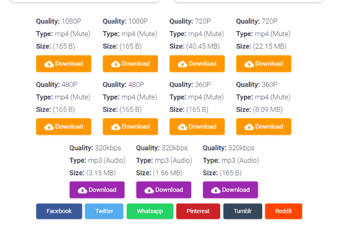 Choisissez la taille et la qualité du téléchargement