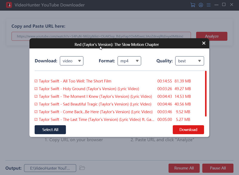 Choose Channel Videos and Settings to Download