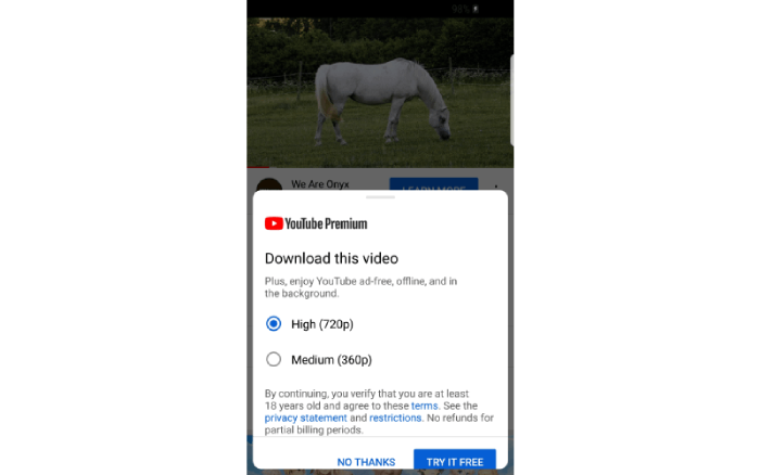 Choisissez la qualité vidéo dans l'application YouTube