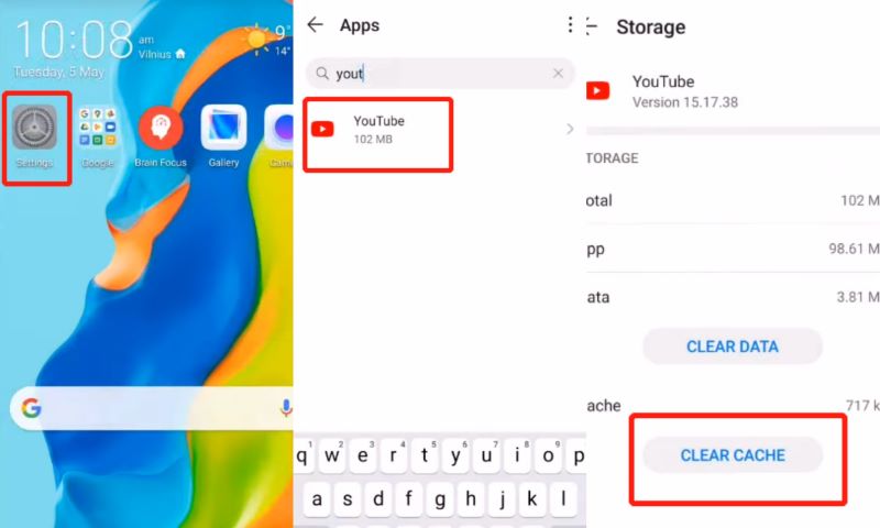 Clear YouTube Cache on Phone