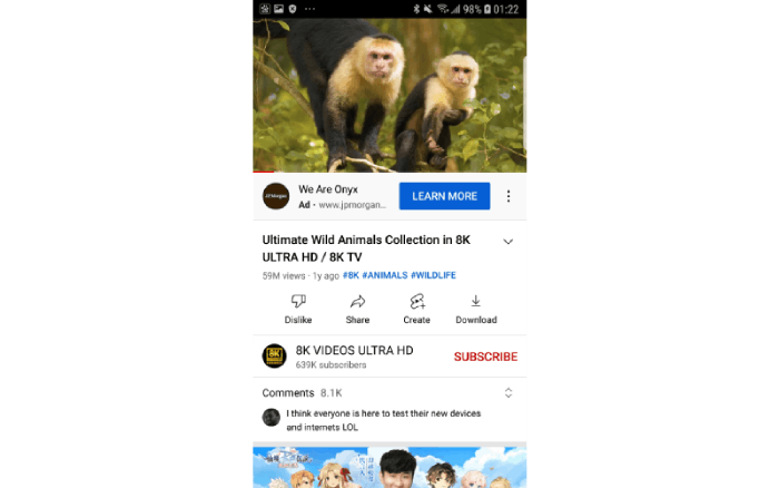 Click Download Button on YouTube APP