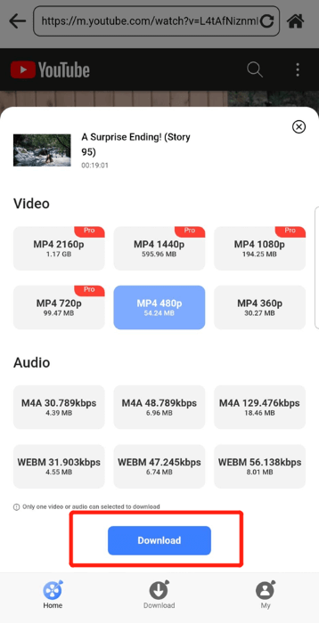 年齢制限のある YouTube 動画を Android にダウンロードする