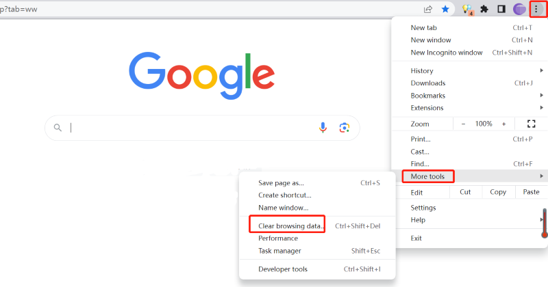 Click the Three Dot Icon Google