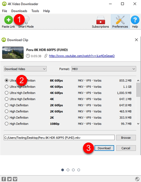 4k video downloader shows only 1080p