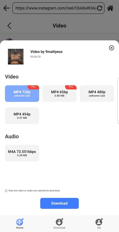 Téléchargez la vidéo Instagram pour Android