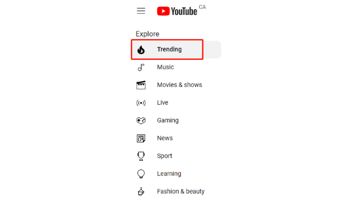 Go To Trending Page