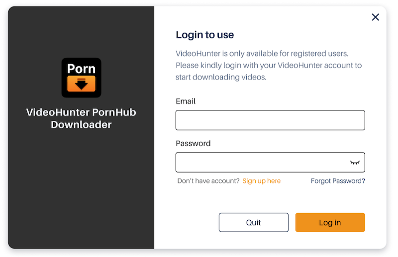 Maak een VideoHunter PornHub Downloader-account aan