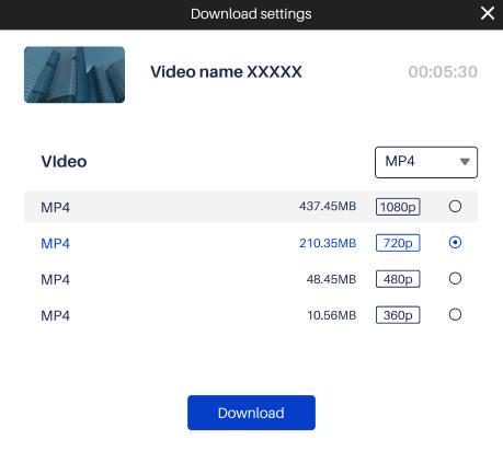 Select Output Options for Facebook Video