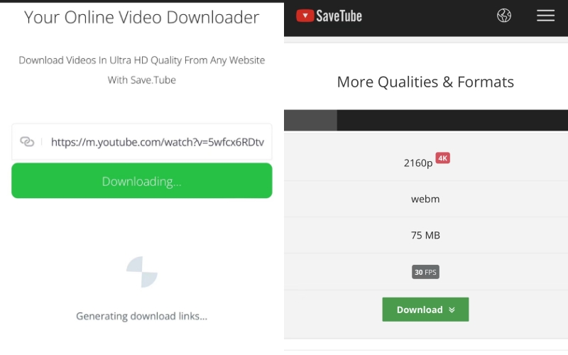 Paste Parse and Choose Video quality