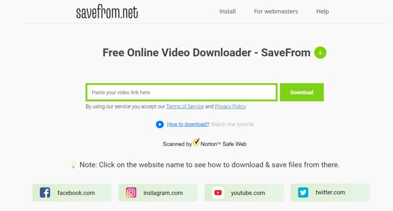 SaveFrom YouTube 動画を Android にダウンロード