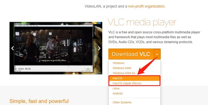 Select to Download VLC