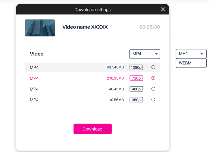 Downloadinstellingen van VideoHunter Instagram Downloader