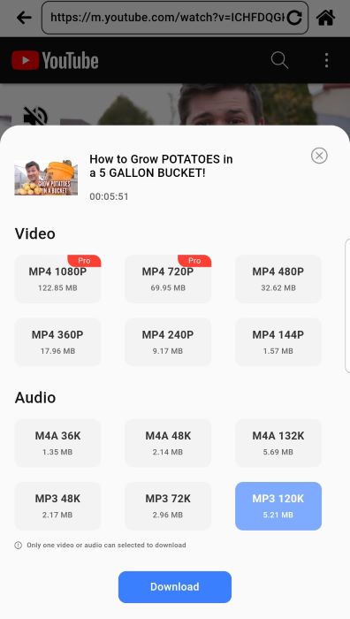 Download YouTube to MP3 on Android