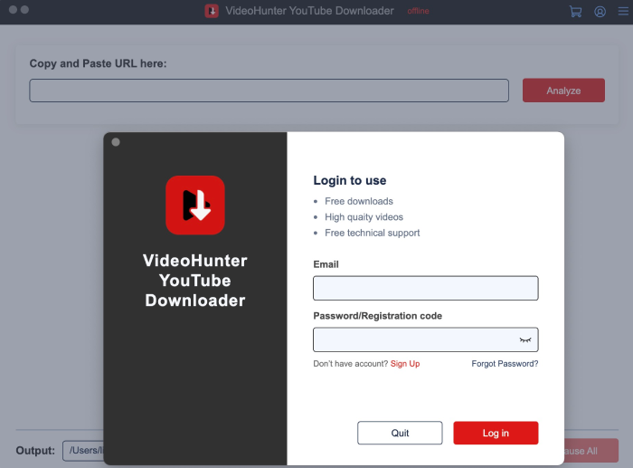 The Main Interface of VideoHunter YouTube Downloader