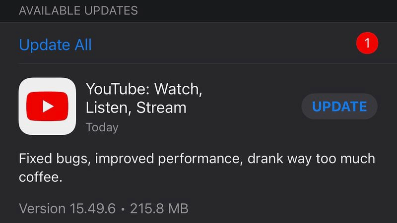 Update YouTube on Phone