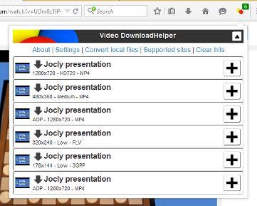 Video DownloadHelper Xmaster-video's downloaden