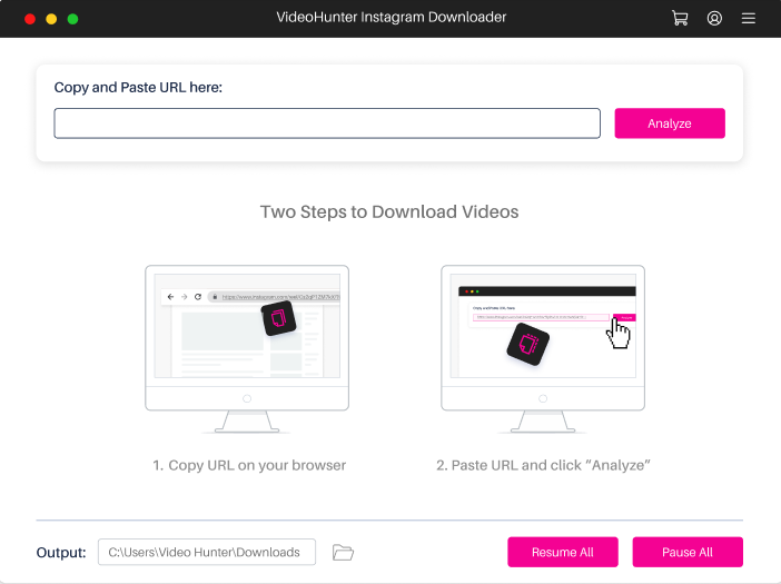 Launch VideoHunter Instagram Downloader