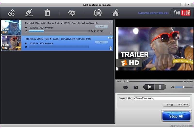 Téléchargement par lots de Winx YouTube Downloader