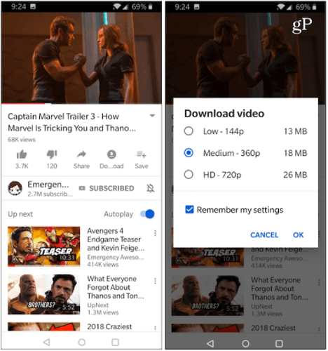 YouTube Premium Download Video