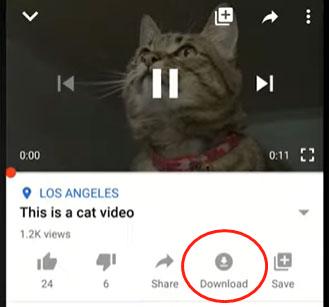 Press The Download Icon with YouTube