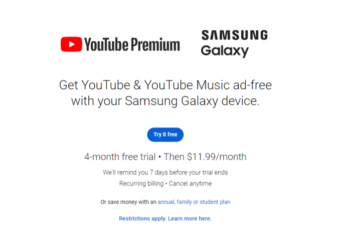 YouTube Premium Free Trial